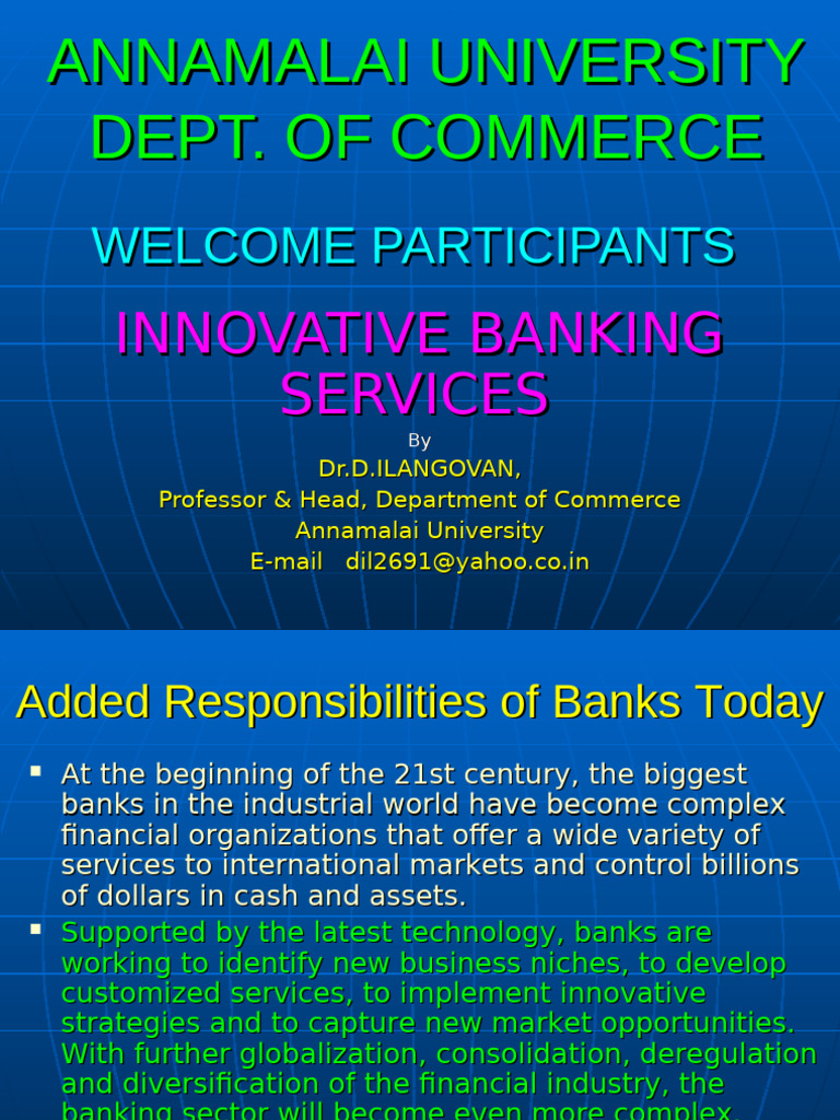 Innovative Banking Services Overview | PDF | Banks | Banks & Banking