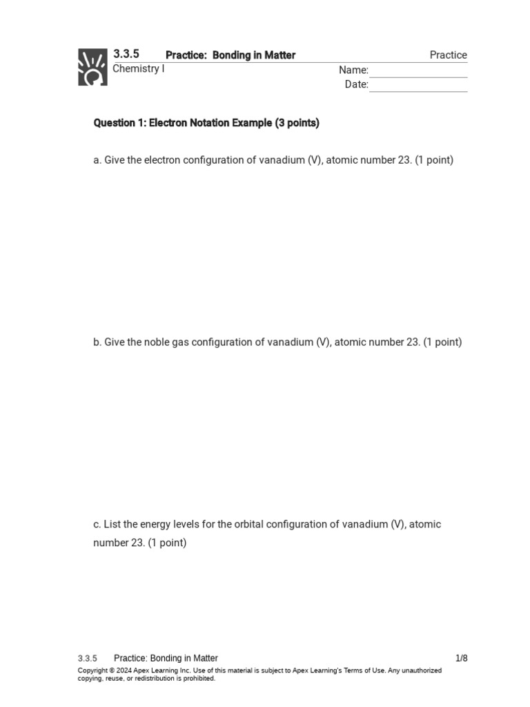 Bonding in Matter Practice Exercises | PDF | Chemical Bond | Molecules