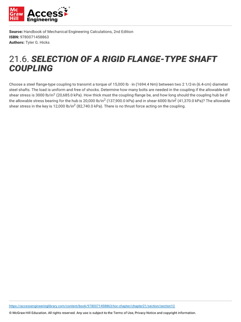 Selection Method of A Rigid Flange Type Shaft Coupling | PDF | Stress ...