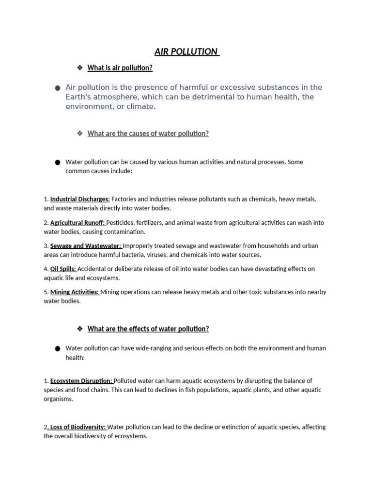 Air Pollution | PDF | Water Pollution | Pollution