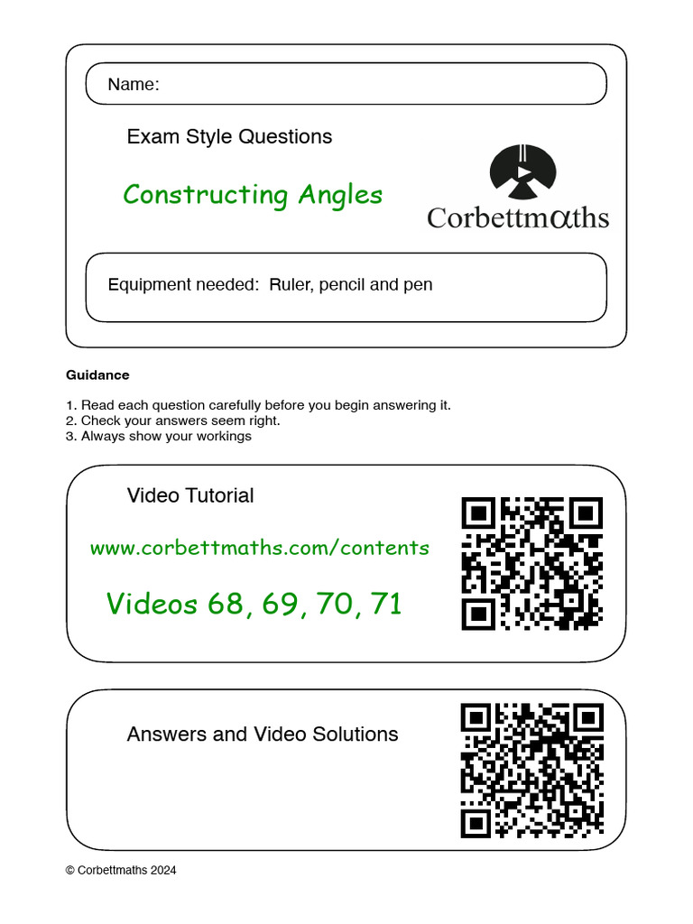 Constructing angles answers 1 pdf