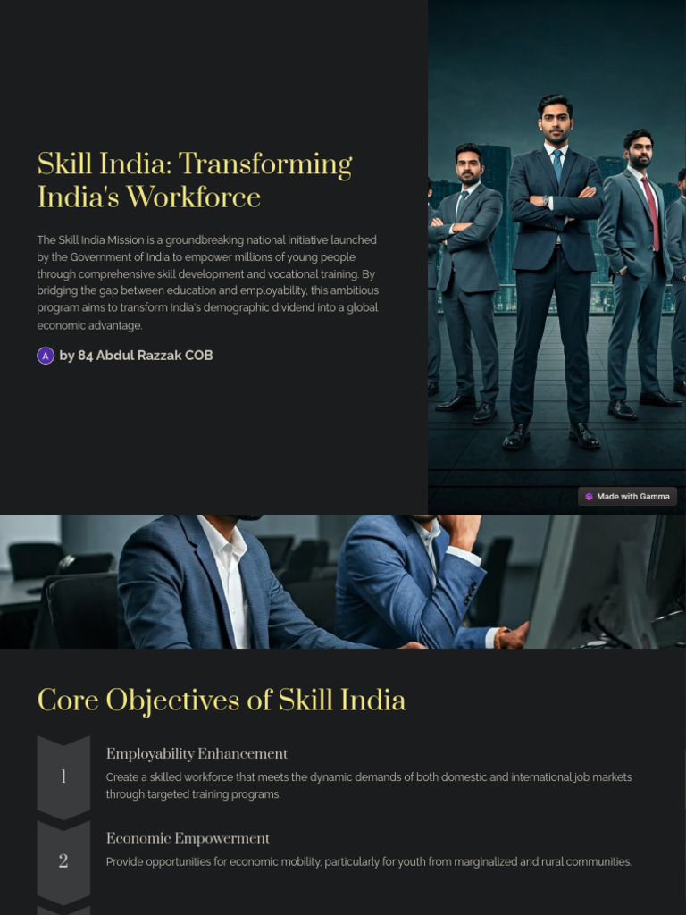 Skill India: Transforming India's Workforce: by 84 Abdul Razzak COB | PDF