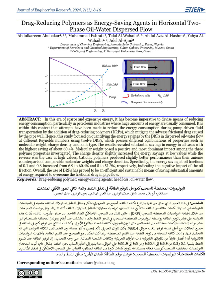Drag-Reducing Polymers As Energy-Saving Agents in Horizontal Two-Phase ...