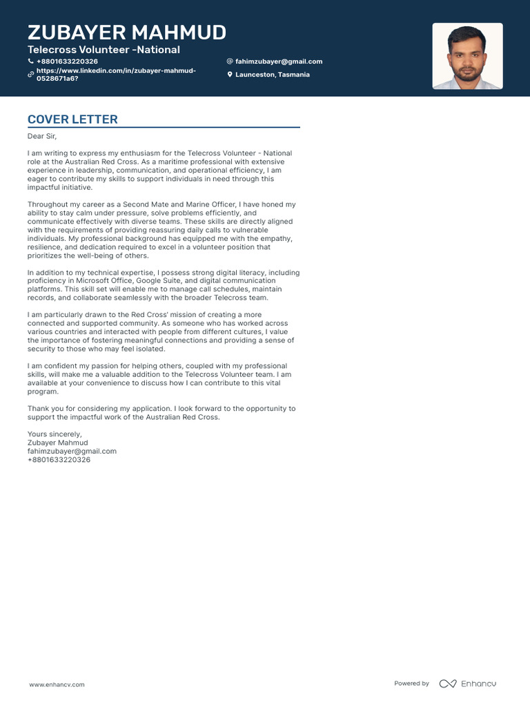Cover Letter Red Cross | PDF