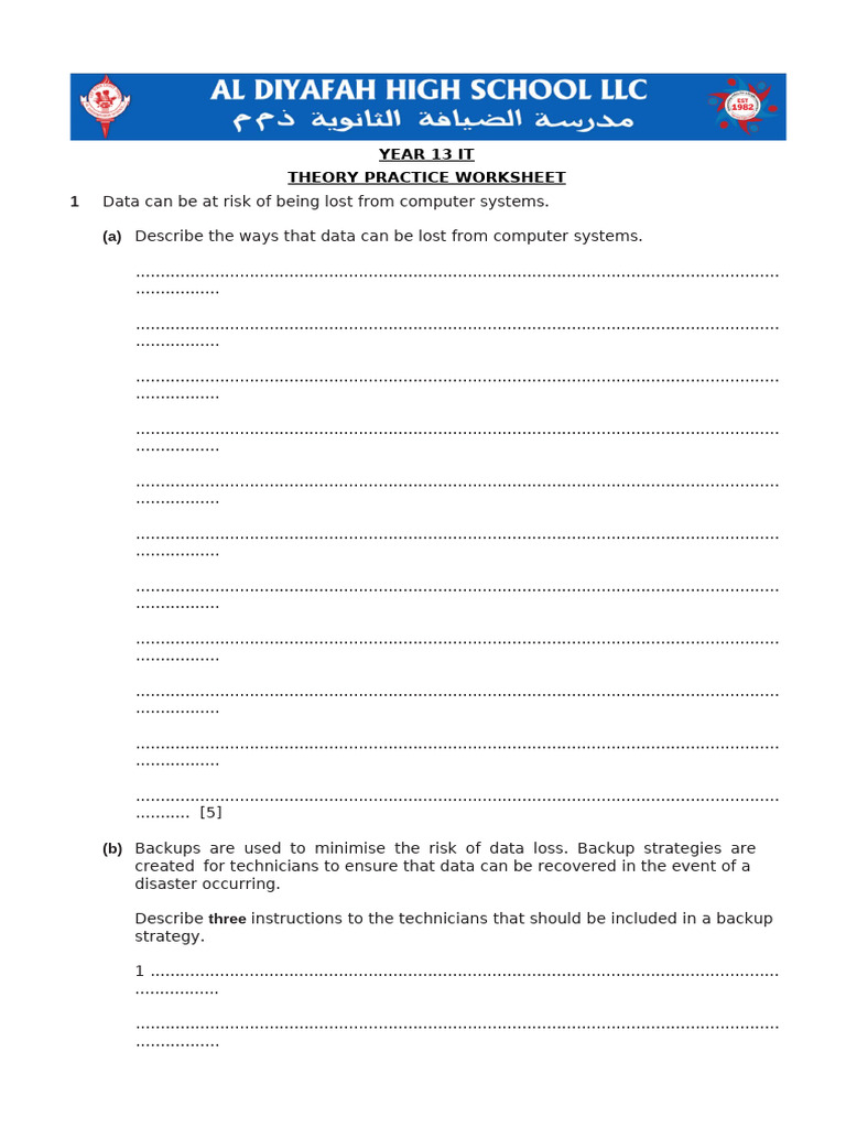 L3 WS Year 13 It | PDF | Backup | Information Technology Management