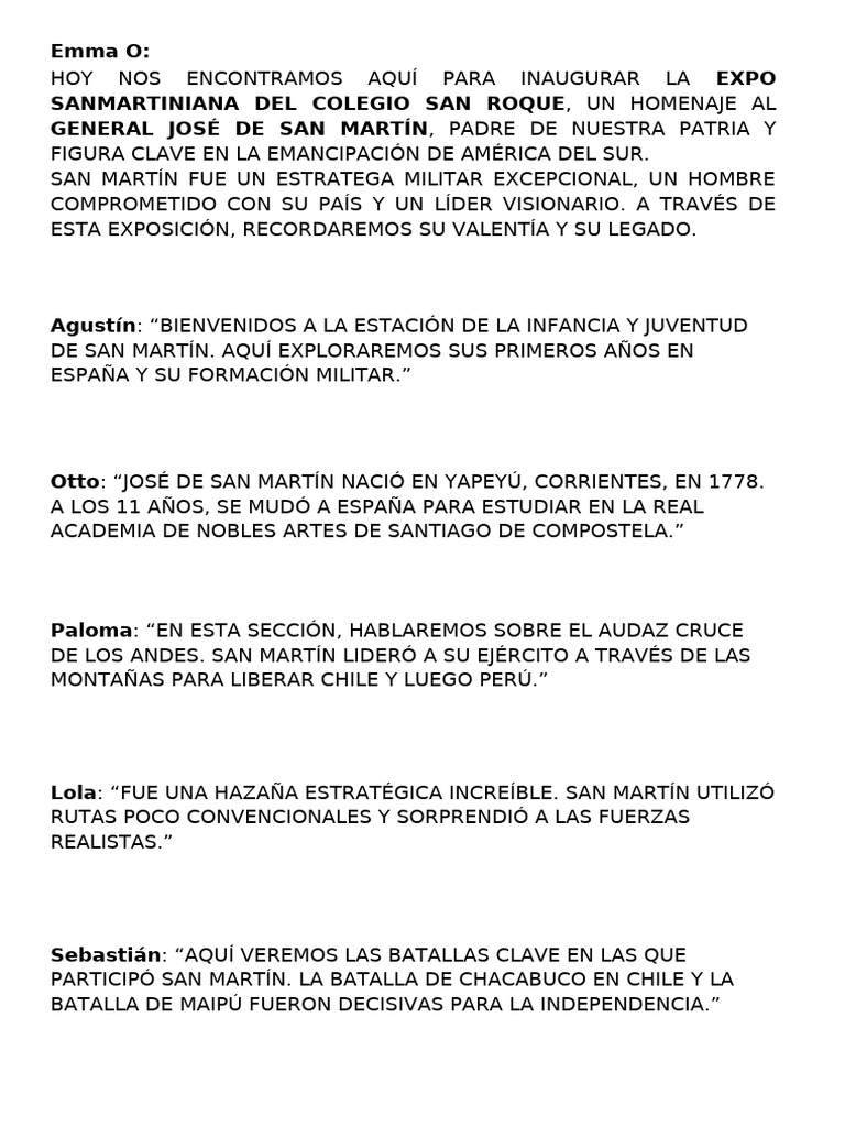 Homenaje a San Martín en Expo Sanmartiniana | PDF
