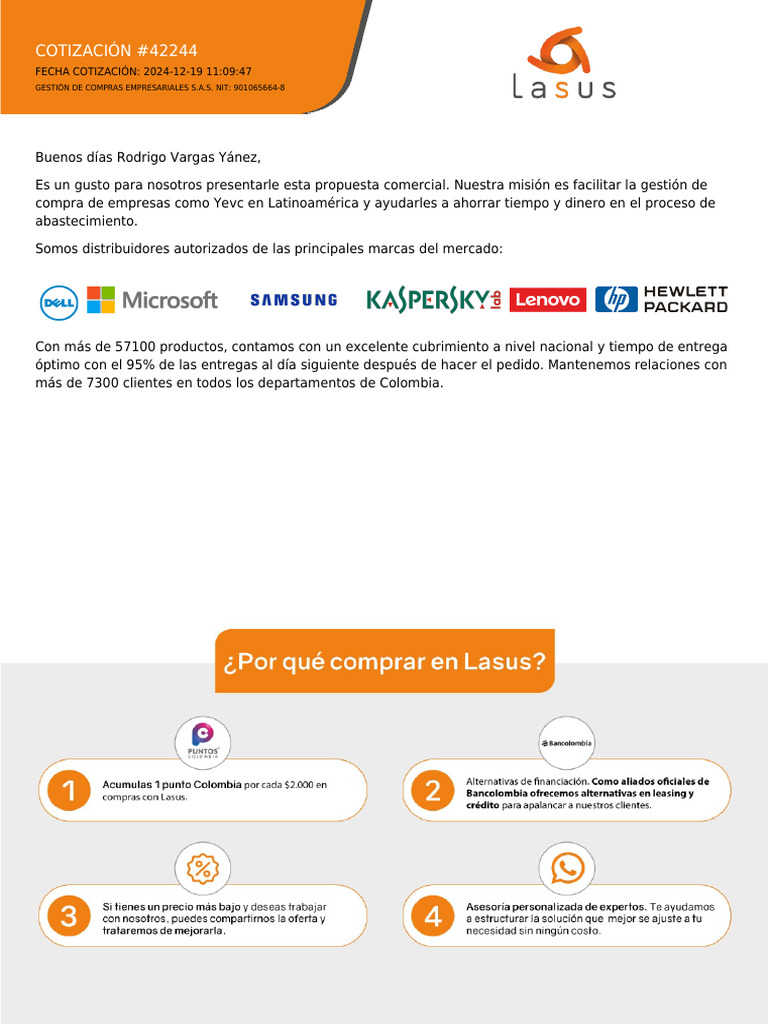 Cotizacion 42244 | PDF | Dell | Hardware de la computadora