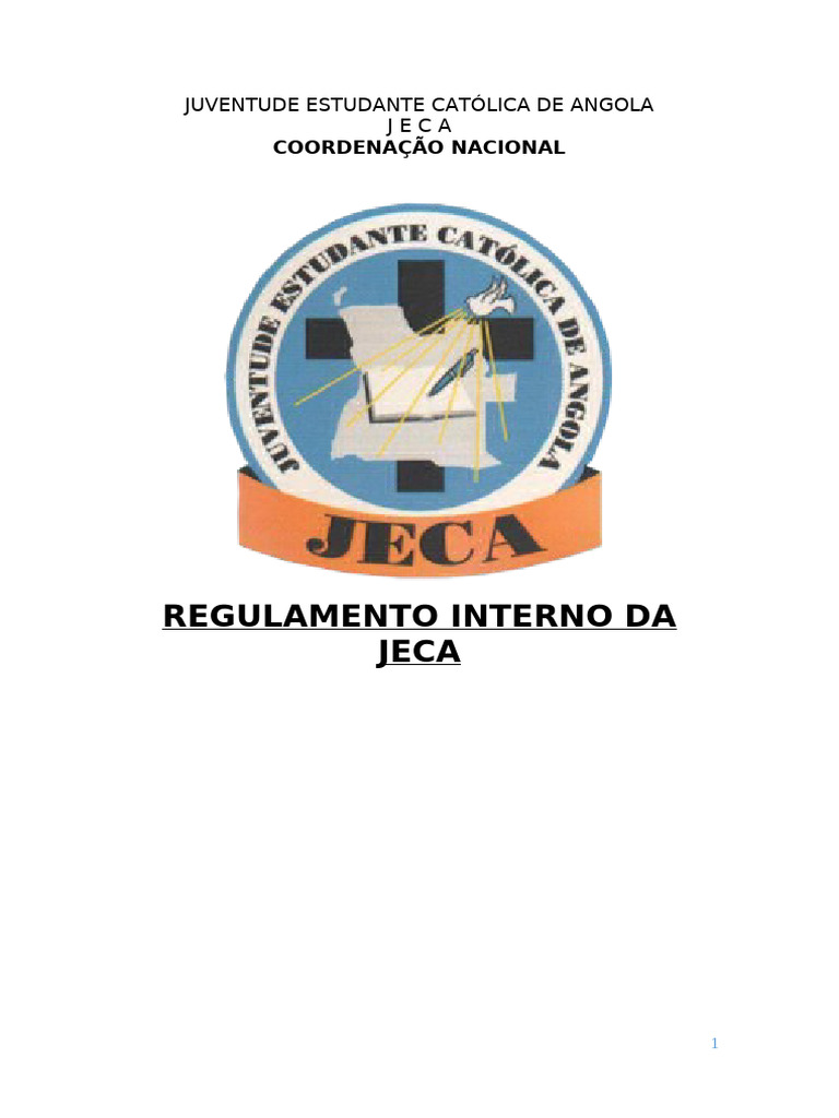 Regulamento Interno da JECA Angola | PDF | Conselho de Segurança das ...
