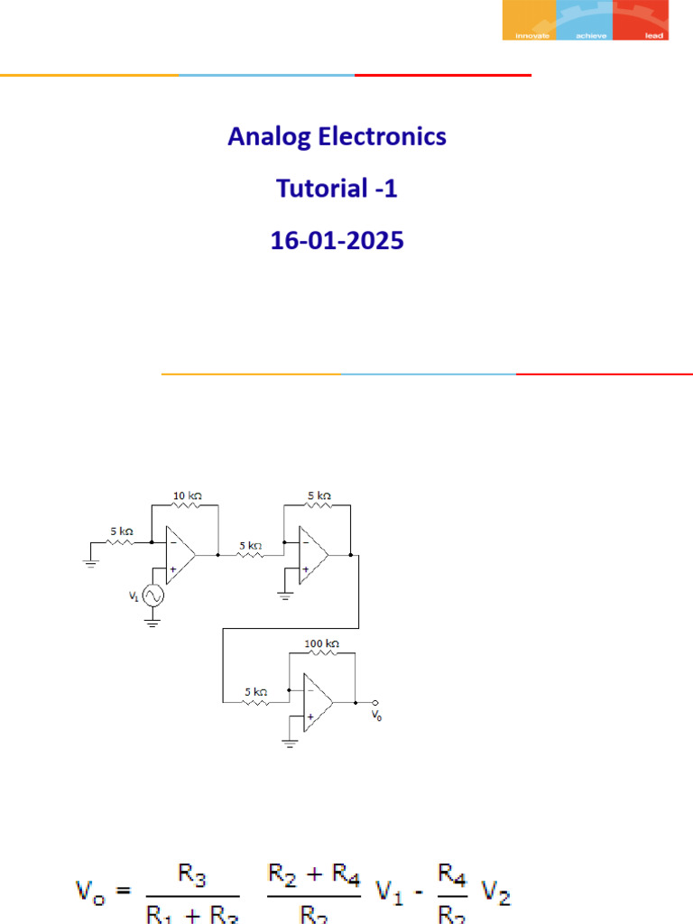 Analog Electronics Tutorial: Op-Amp Calculations | PDF