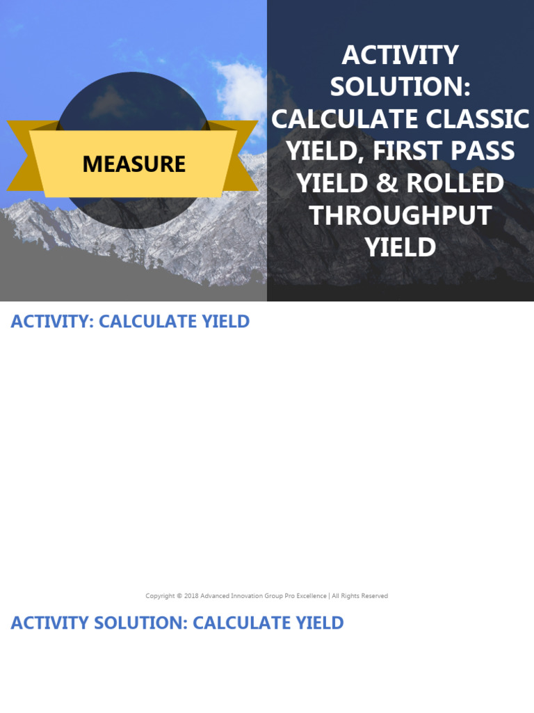 A S35+C234+-+Activity+-+Calculate+Yield FPY RTY | PDF