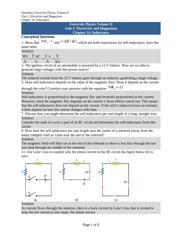 Inductance Concepts in University Physics | PDF | Inductance | Inductor