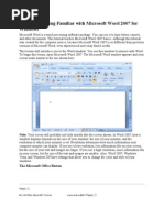 Lesson 1: Getting Familiar With Microsoft Word 2007 For Windows