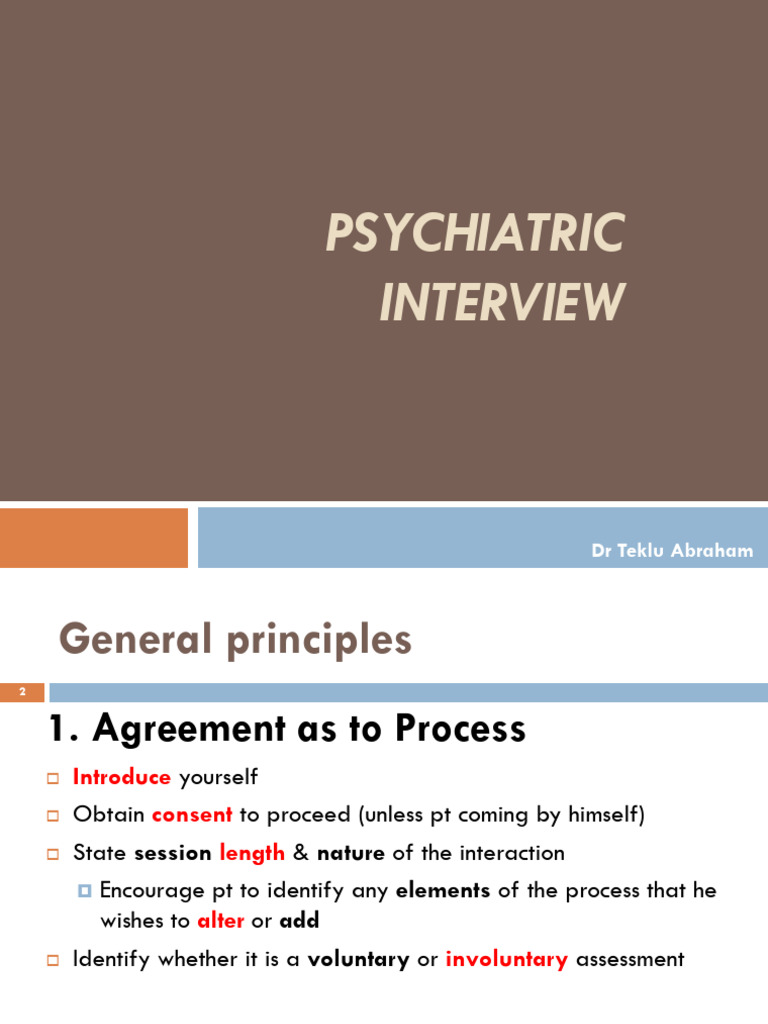 Essential Guide to Psychiatric Interviews | PDF | Mental Disorder ...