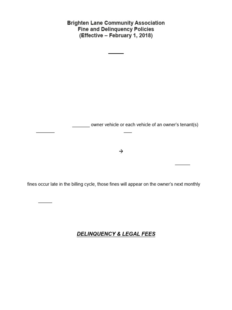 Brighten Lane HOA Fine Policies | PDF