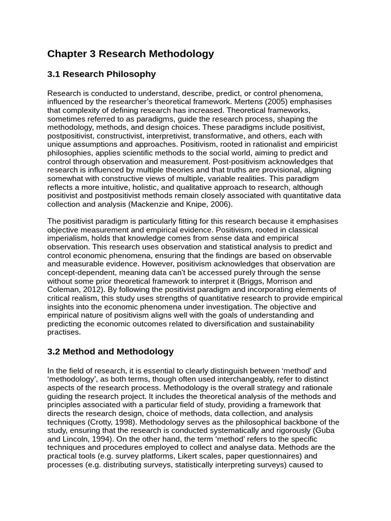 Research Methodology Overview | PDF | Methodology | Positivism