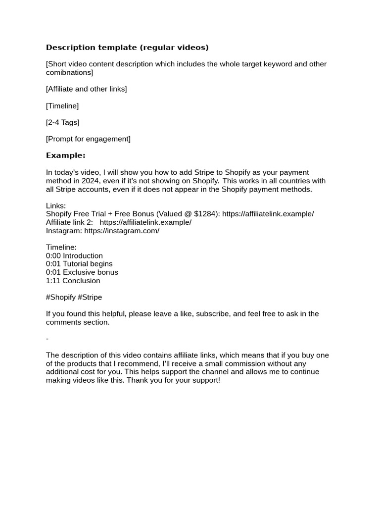 Video Description Template for SEO | PDF