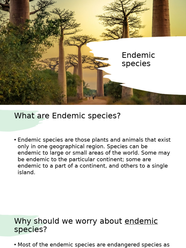 Understanding Endemic Species and Conservation | PDF