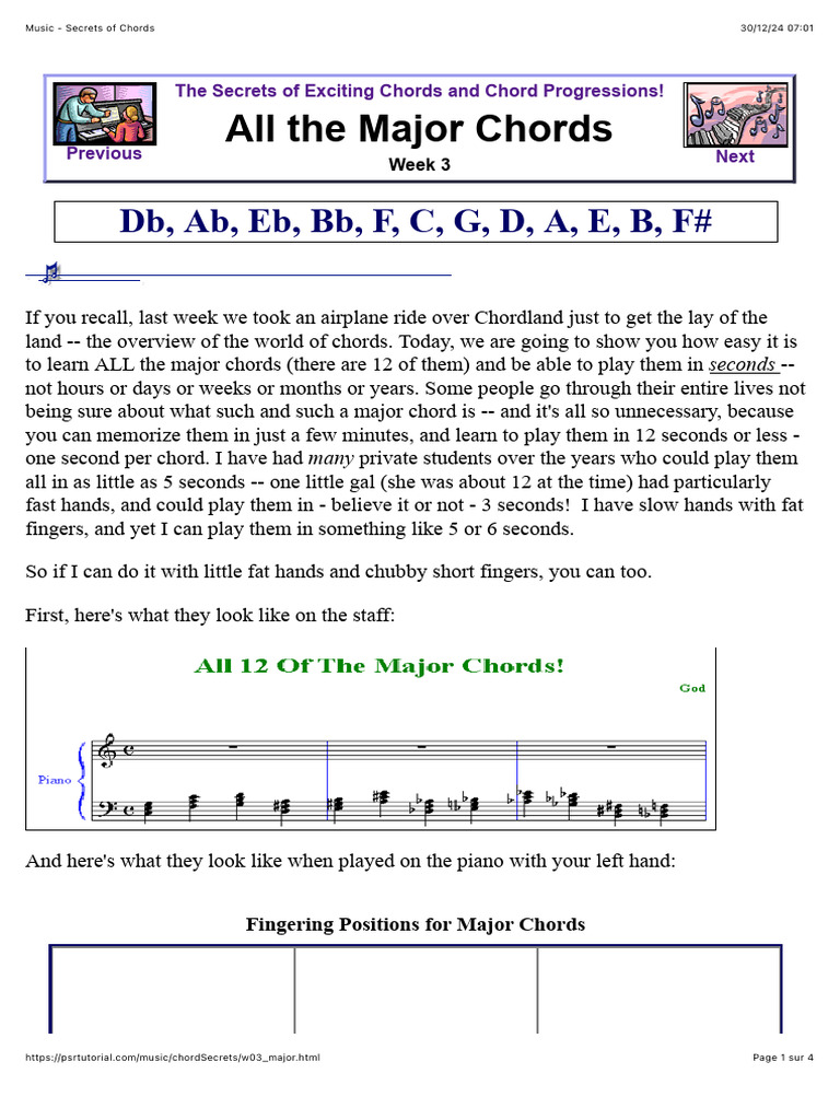Music - Secrets of Chords - 03 All The Major Chrods | PDF | Harmony ...
