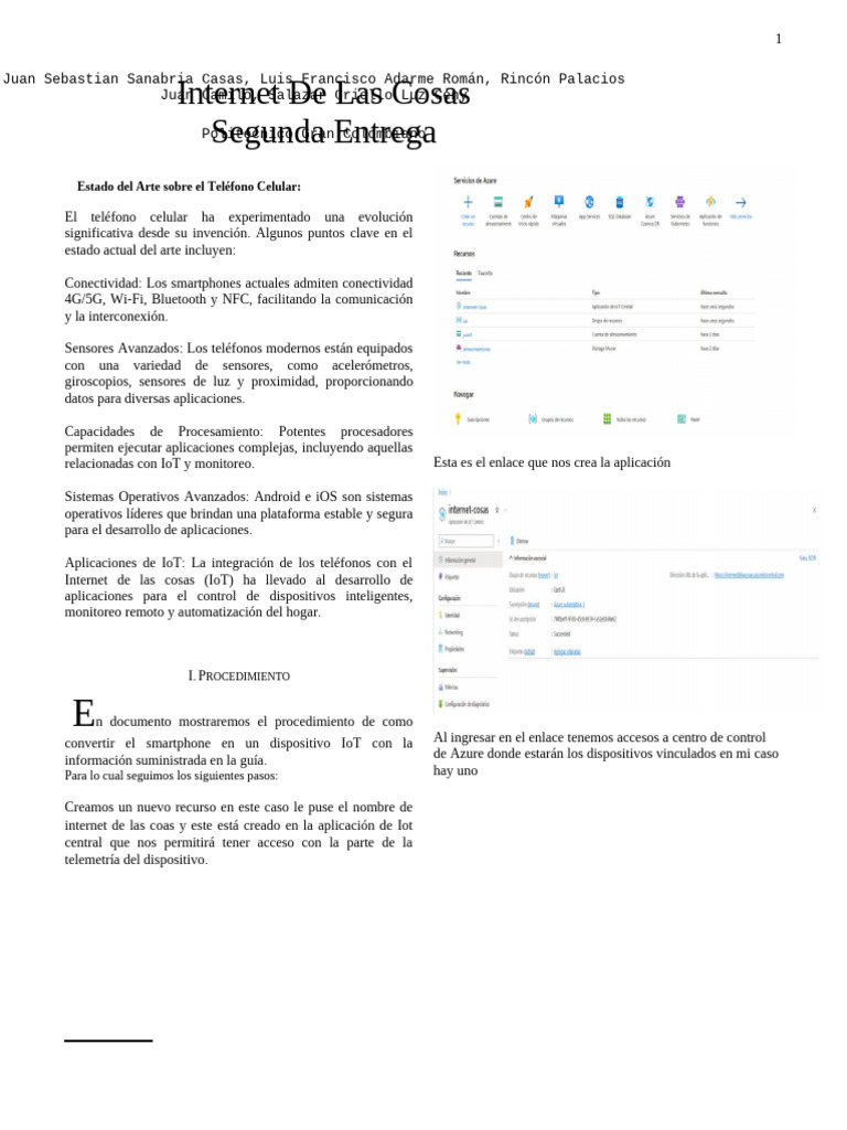 Smartphone como Dispositivo IoT en Azure | PDF | Internet de las Cosas ...