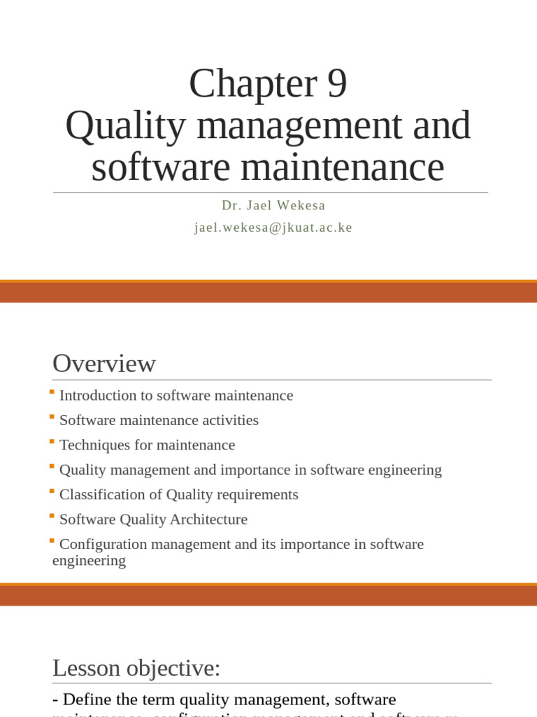 Software Maintenance & Quality Management | PDF | Software | Software ...