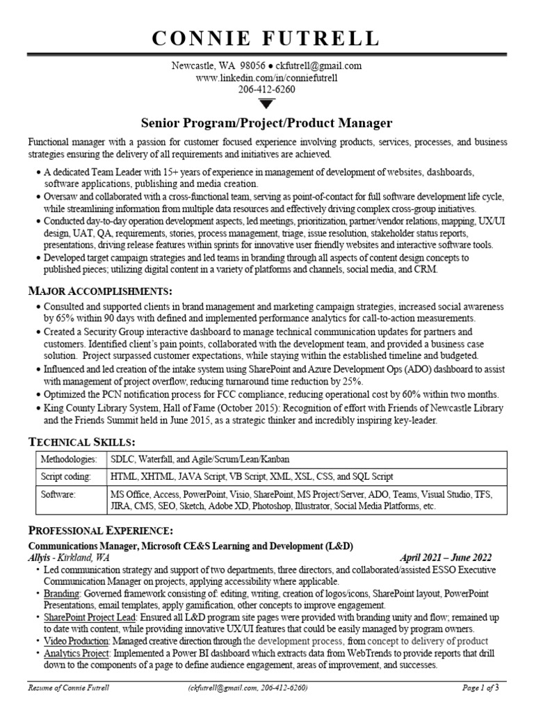 CONNIE FUTRELL | PDF | Share Point | Software Development Process