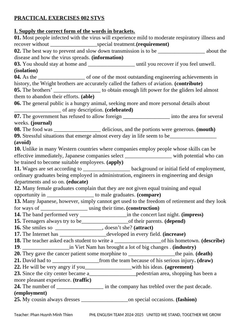 English Grammar Exercises and Structure | PDF