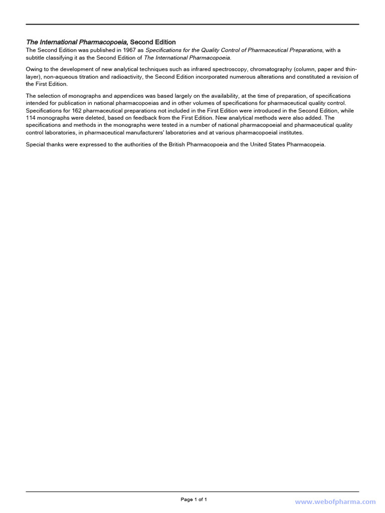 2 3 the international pharmacopoeia second edition pdf