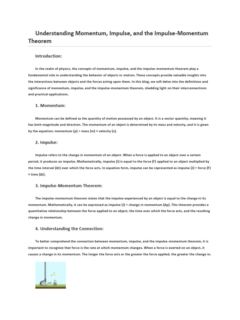Understanding Momentum Pdf Momentum Force