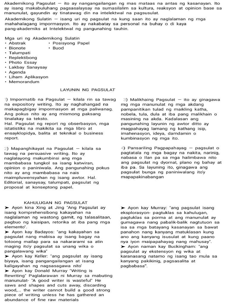 Pagsulat | PDF
