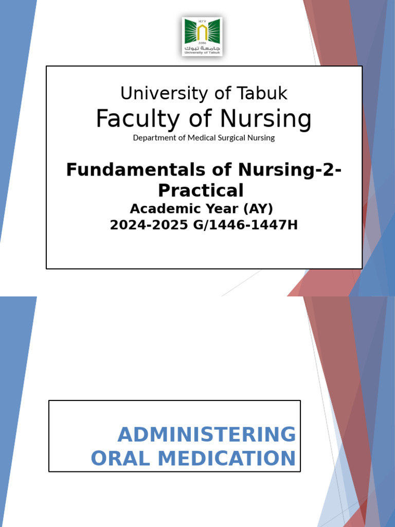 Administering Oral Medications Safely | PDF | Tablet (Pharmacy) | Nursing