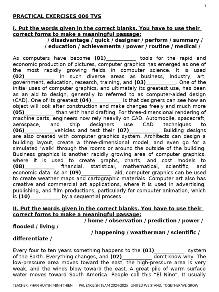 Minh Thiện - Practice 006 HGS ANH 9 2024-2025 (student version) | PDF ...