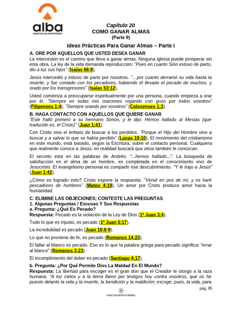 20.- Cómo ganar almas (Del Maestro) Parte 9 | PDF | Pecado | Cristo ...