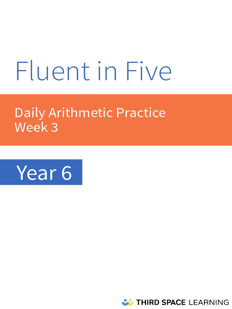 Fluent in Five - Year 6 - Week 3 | PDF | Multiplication | Division ...