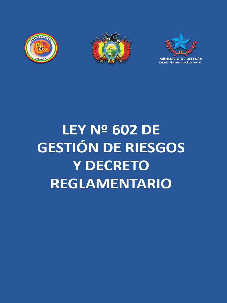 Ley Nº 602 de Gestión de Riesgos | PDF | Planificación | Riesgo
