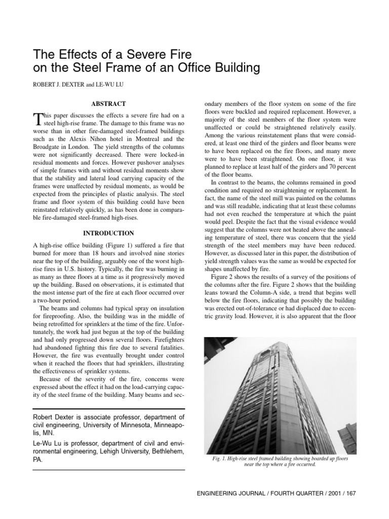 Fire Impact on Steel High-Rise Frames | PDF | Strength Of Materials ...