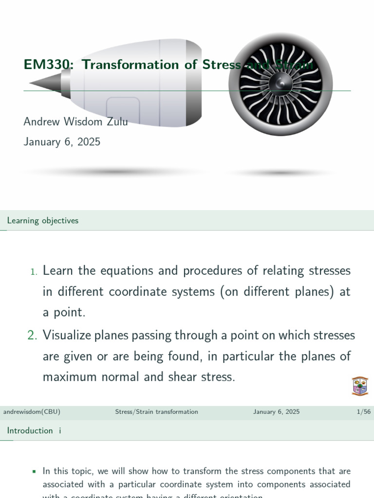 Stress and Strain Transformation Methods | PDF | Stress (Mechanics ...