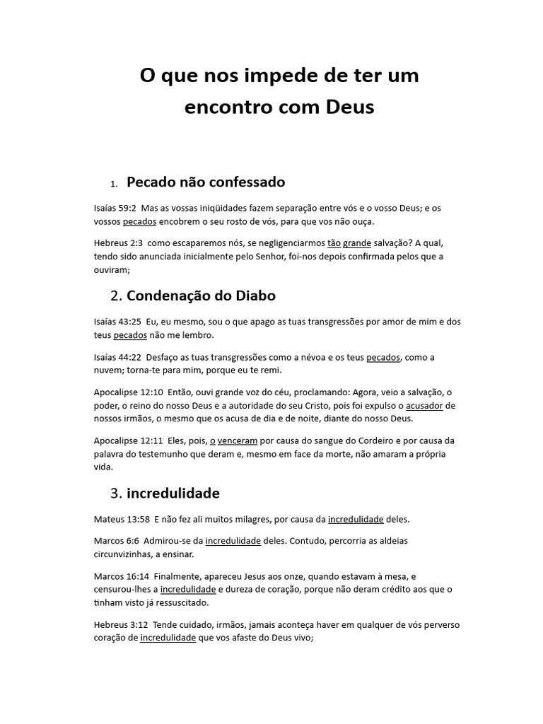 Barreiras para um Encontro com Deus | PDF | Jesus | Pecado, image size:768x1024