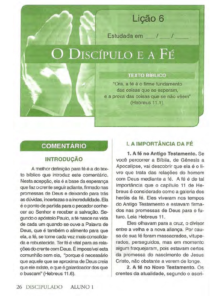 Discipulado 1 - Aluno - CPAD | PDF