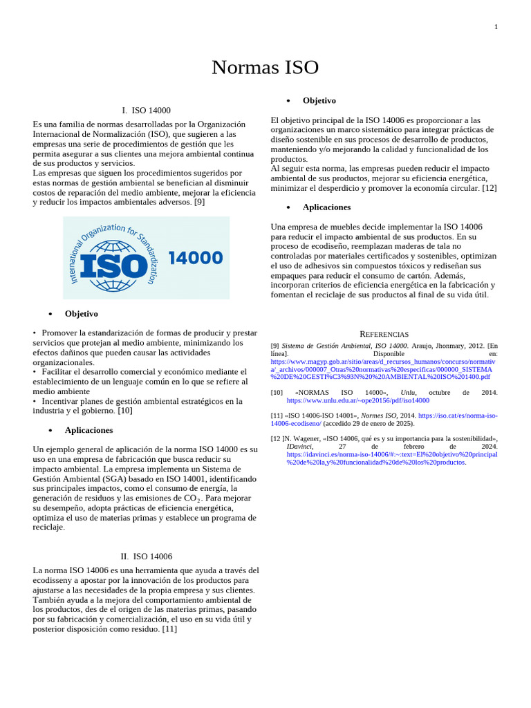 Normas ISO 14000 y 14006 para Sostenibilidad | PDF | Uso eficiente de ...