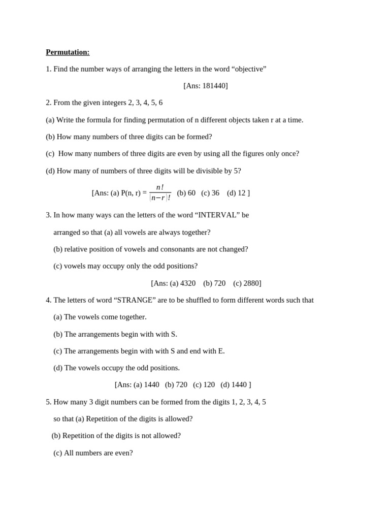 Permutation XII | PDF | Permutation | Consonant