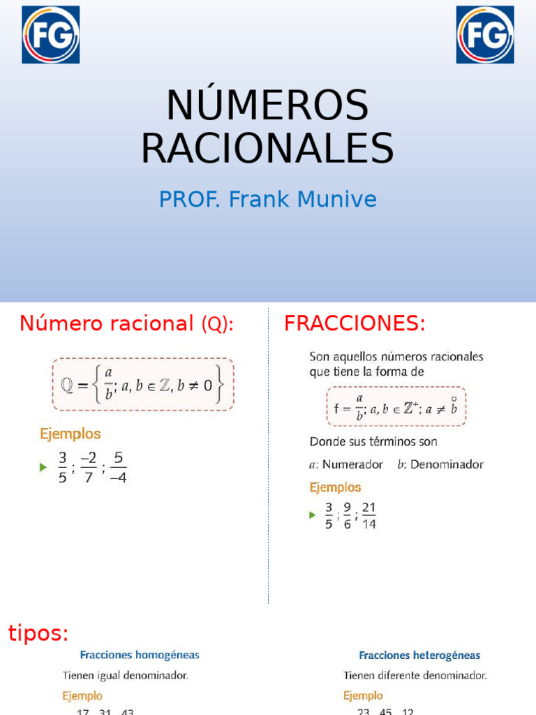 Números Racionales | PDF