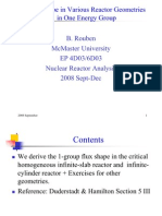 7 Flux Shape in Various Reactor Geometries in 1 Energy Group