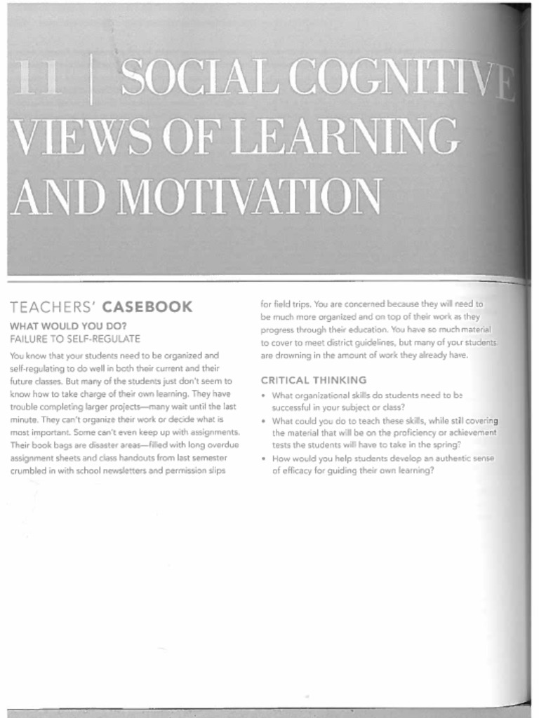 Social Cognitive Views of Learning and Motivation - Chapter 11 ...