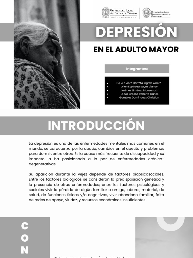 Depresión en Adultos Mayores: Causas y Tratamiento | PDF | Trastorno ...
