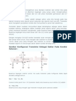 Gambar Konfigurasi Transistor Sebagai Saklar Pada Kondisi Saturasi