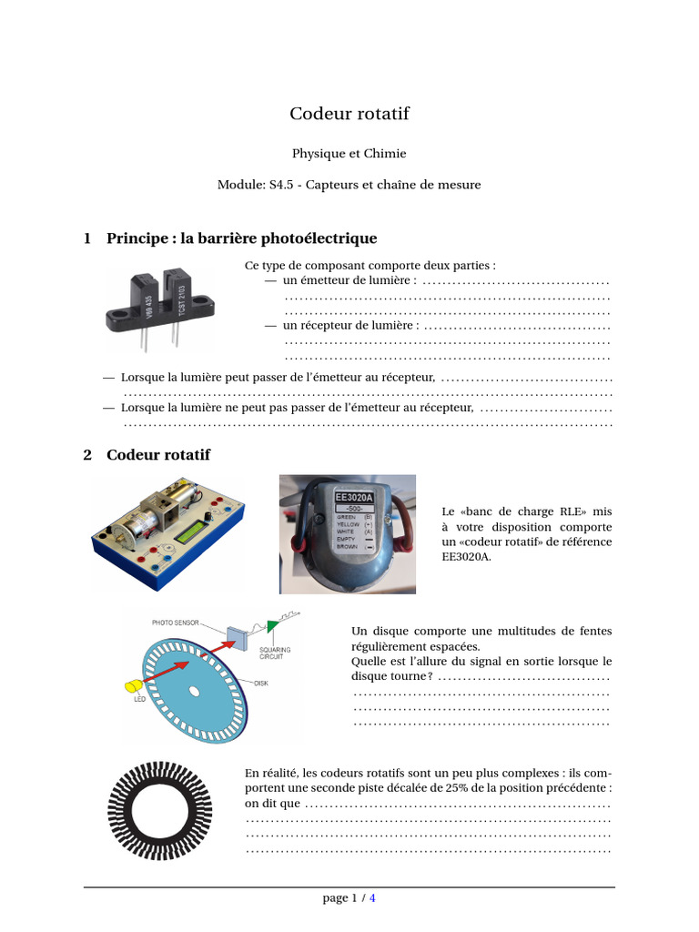 Codeur rotatif : principes et essais | PDF | Électrotechnique