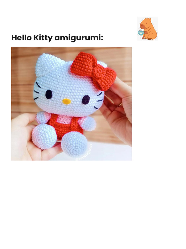 Hello Kitty Amigurumi | PDF | Amigurumi, image size:768x1024