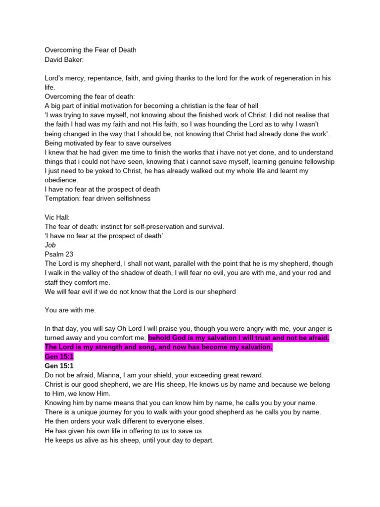 Conquering the Fear of Death Through Christ | PDF | Satan | Jesus