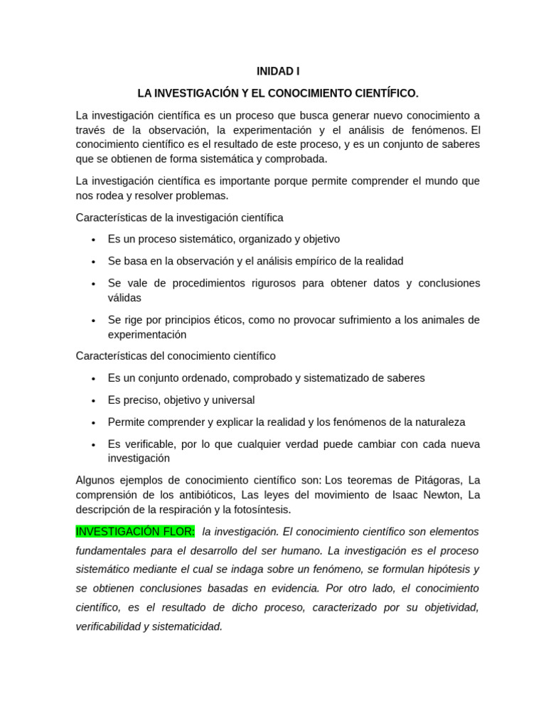 Base para Examenla Investigación y El Conocimiento Científico | PDF ...
