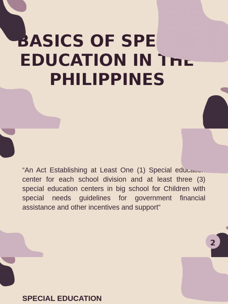 Special Education Overview in the Philippines | PDF | Special Education ...